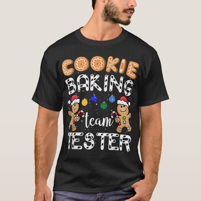 T-shirt Cookie Baking Team Tester Gingerbread Drôle Christ (Devant)
