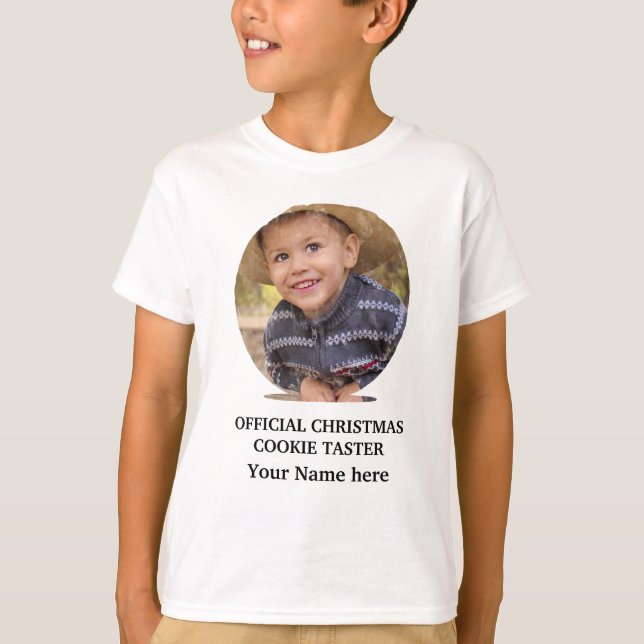 T-shirt cookie de Noël moderne personnalisé modèle photo T (Devant)