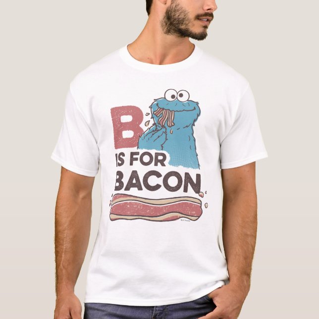 T-shirt Cookie Monster | B est pour Bacon (Devant)