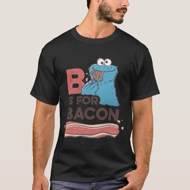 T-shirt Cookie Monster B Is For Bacon  (Devant)