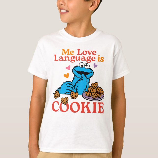 T-shirt Cookie Monster | Citation de la Saint Valentin (Devant)