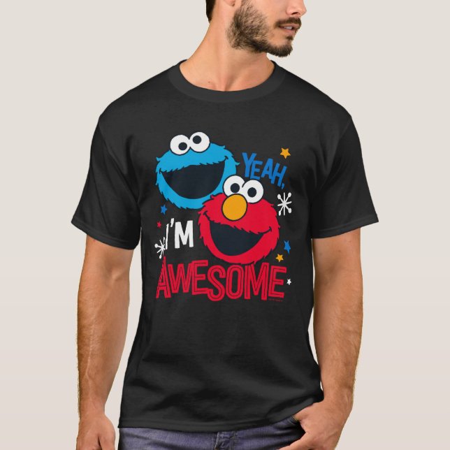 T-shirt Cookie Monster & Elmo | Ouais, je suis génial (Devant)