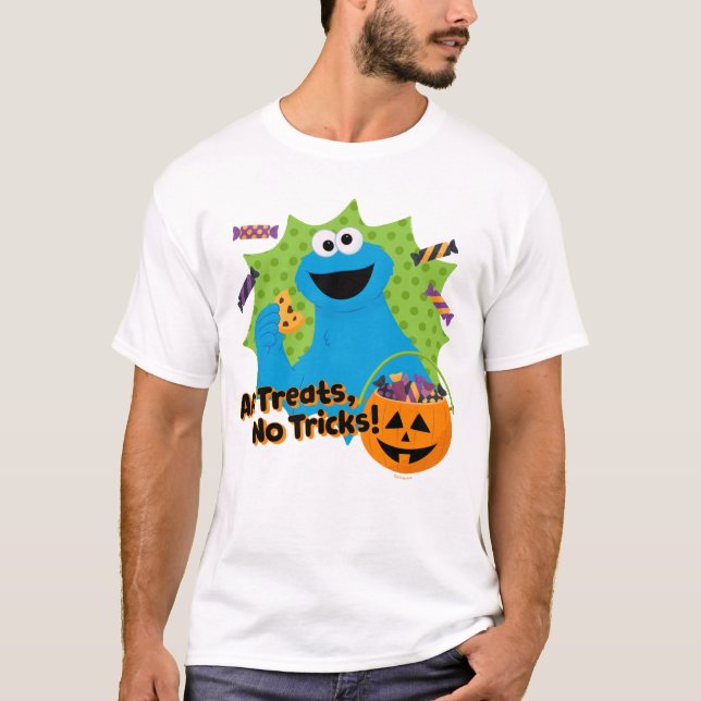 T-shirt Cookie Monster | Tous Les Traitements, Pas De Truc (Devant)
