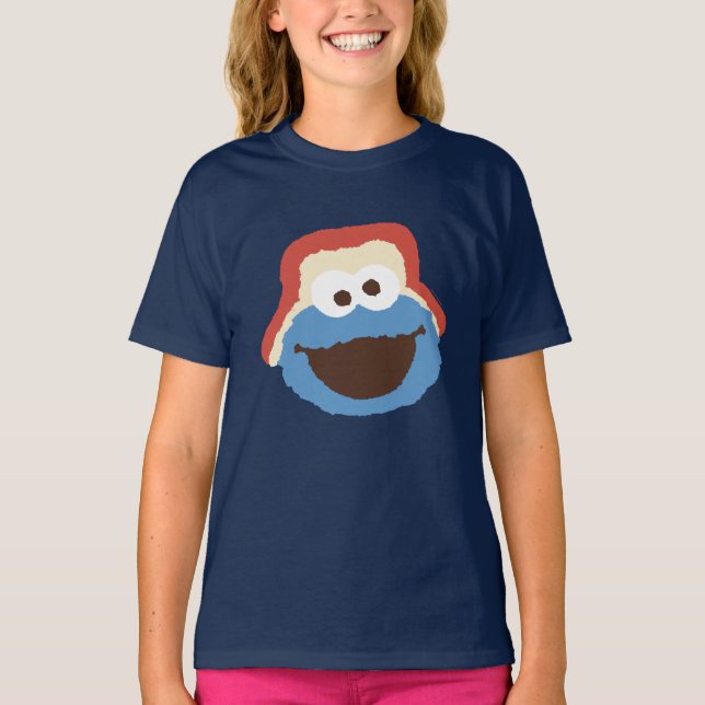 T-shirt Cookie Monster Visage de la Forêt (Devant)