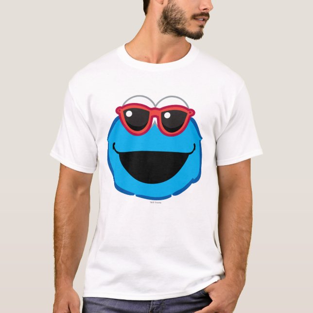 T-shirt Cookie Souriant visage avec lunettes de soleil (Devant)