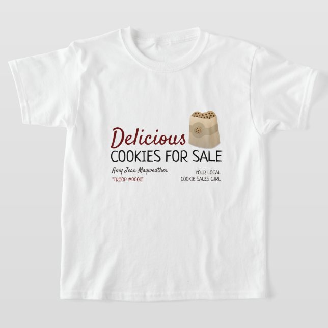 T-shirt Cookies en Sac, Ventes de Cookies Collecte de fond (Poser)