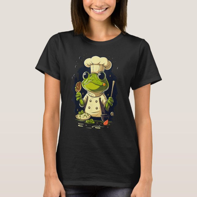 T-shirt Cooking Frog Restaurant cook on Frog chef (Devant)