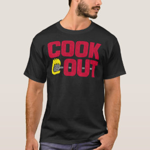 T-shirt Cookout - Vintage Chalk Texture - Rouge & ; Gri
