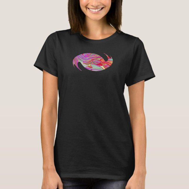 T-shirt Cool Abstract Magenta and Red Retro Art (Devant)