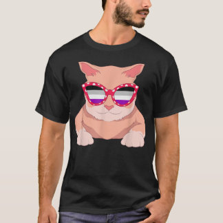 T-shirt Cool Ace Pride Lunettes de soleil Aseual Drapeau C