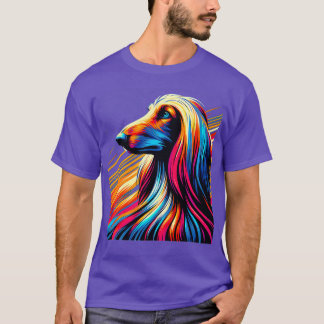 T-shirt Cool Afghan Hound Chien coloré Afghan Hound Art 1
