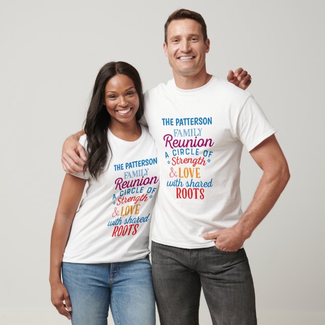 T-shirt Cool ajouter Nom de famille force amour racines ré (Unisexe)