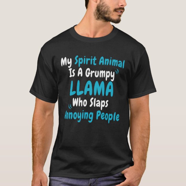 T-shirt Cool Alpaca My Spirit Animal Is A Grumpy Llama  Sa (Devant)