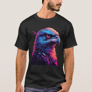 T-shirt Cool American Bold Eagle In Synthwave Effet