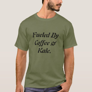 T-shirt Cool amusant alimenté par le café & kale Hommes