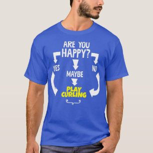 T-shirt Cool amusant Oui Non Peut-Être Jouer À Curling Hob