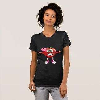 T-shirt Cool Angry Red Apple Girl Cartoon Shirt