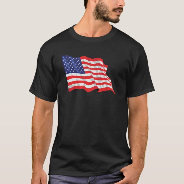 T-shirt cool avec le drapeau américain design de l (Devant)
