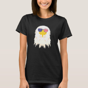 T-shirt Cool Bald Eagle Portant Drapeau Usa Lunettes de so