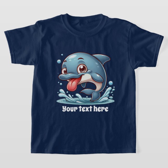T-shirt Cool Beach ajouter texte unisex enfants dauphin (Poser)