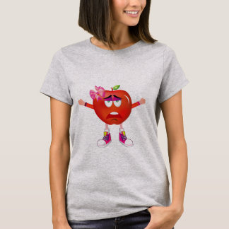 T-shirt Cool Bored Red Apple Girl Cartoon Shirt