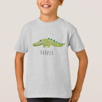 Cool Boy's Watercolor Crocodile Safari avec nom