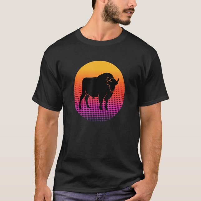 T-shirt Cool Bull Béton Animal Silhouette ferme à (Devant)