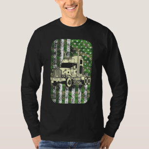 T-shirt Cool Camouflage américain Drapeau Trucker US Homme