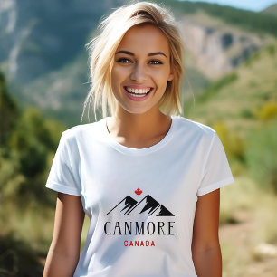 T-shirt Cool Canmore Canada Montagnes Feuille d'érable