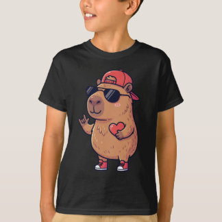 T-shirt Cool Capybara ASL I Love You Sign Valentine