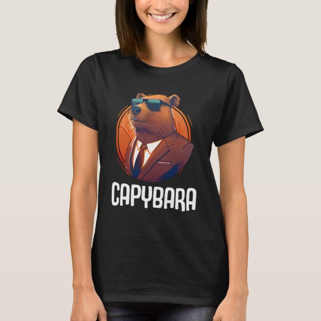 T-shirt Cool Capybara Lunettes de soleil Eau Cochon Amériq (Devant)