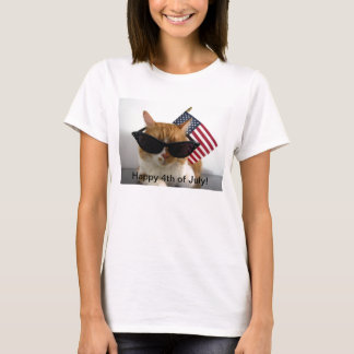 T-shirt Cool Cat avec drapeau pour le 4 juillet