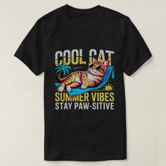 T-shirt Cool Cat Lover Summer Vibes Funny Tee