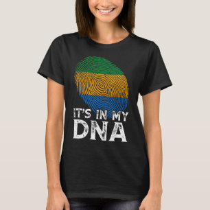 T-shirt Cool C'est dans mon Adn Gabon Drapeau Empreinte Pa