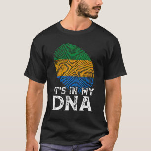 T-shirt Cool C'est dans mon Adn Gabon Drapeau Empreinte Pa