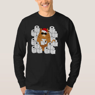 T-shirt Cool Chat En Père Noël S Casquette Avec Papiers To