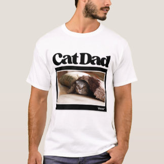 T-shirt Cool Chat Papa photo personnalisée et nom