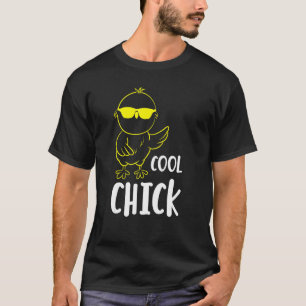 T-shirt Cool Chick Portant Des Lunettes De Soleil Filles F