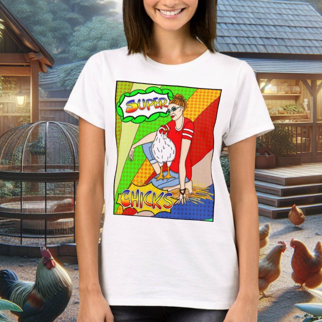 T-shirt Cool Chicks | OEuvre murale de poulet (Créateur téléchargé)