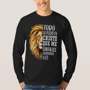 T-shirt Cool Christian Hommes Espagnol Bible Verse Lion De