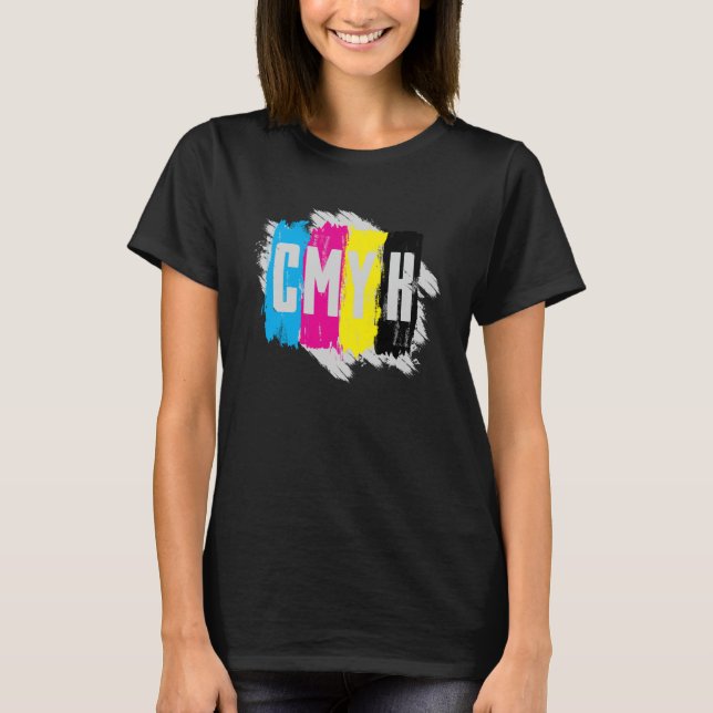 T-shirt Cool CMYK Imprimante Expert Concepteur Professeur (Devant)
