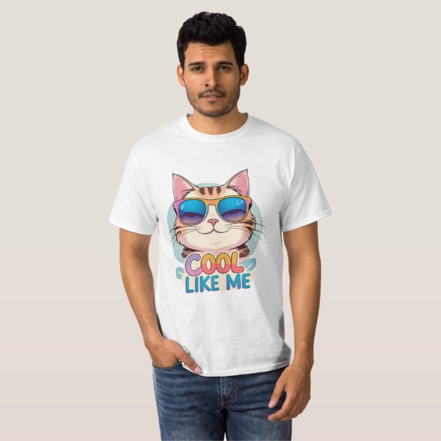 T-shirt Cool Comme Moi Chat (Devant entier)