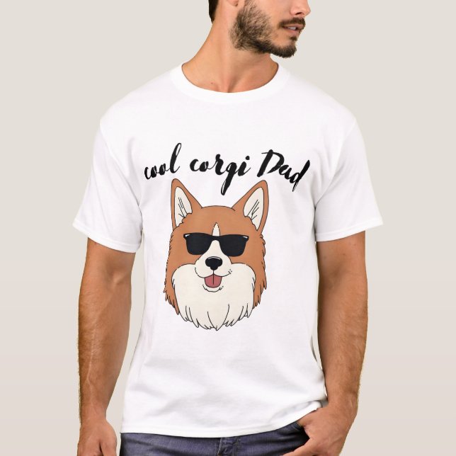 T-shirt Cool Corgi Dad Tees (Devant)