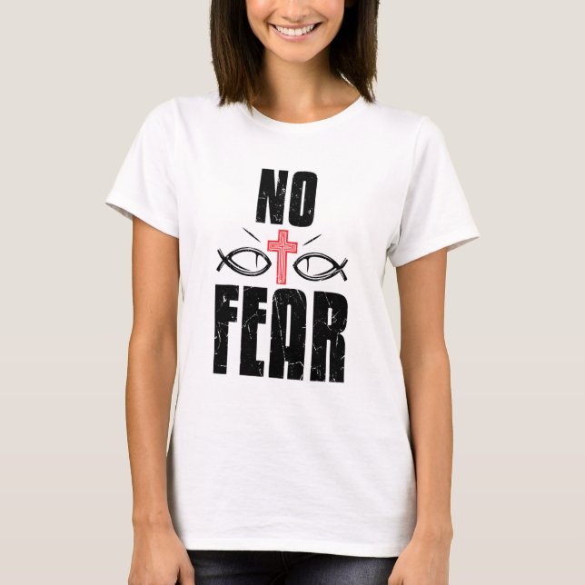 T-shirt Cool Crainte Aucun Croix Rouge Religion Foi Croix  (Devant)