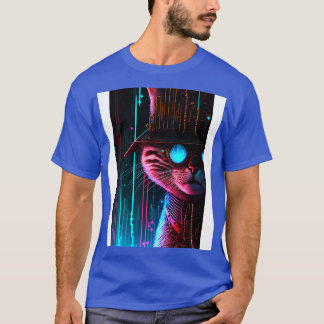 T-shirt Cool Cyberpunk Steampunk Détective Chat