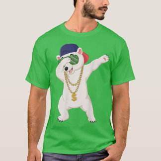 T-shirt Cool Dabbing Danser Ours Polaire Porter Lunettes d