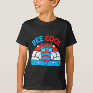 T-shirt Cool d'abeilles 4 juillet Rouge Blanc Bleu Bleu Am