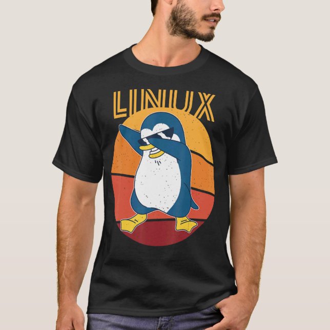 T-shirt Cool d'administration Linux Penguin Informatique N (Devant)
