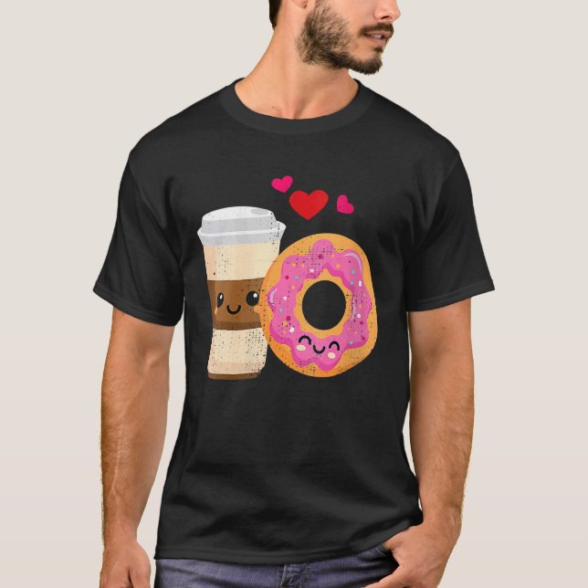 T-shirt Cool De Café Et De Donut Doughnut Arroses (Devant)