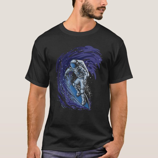 T-shirt Cool de l'astronaute de surf Cosmonaut (Devant)